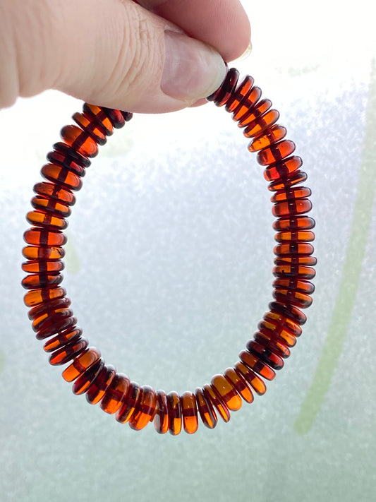 Natural Myanmar Blood amber saucer shape handmade bracelet,gift for her,gift for him