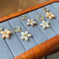 Trendy Natural lovely Freshwater pearls daisy flower shape drop dangle earring，handmade earring, gift for her