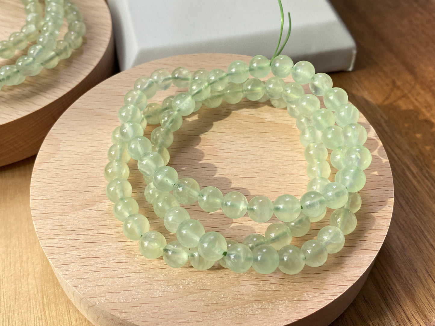 Top grade clear grape crystal Prehnite 7mm 9mm+ 10mm+ bead bracelet smooth round