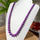Rare High Grade Natural  Royal Purple Phosphosiderite Purple Mica Polished Smoothie Round Bead Necklace