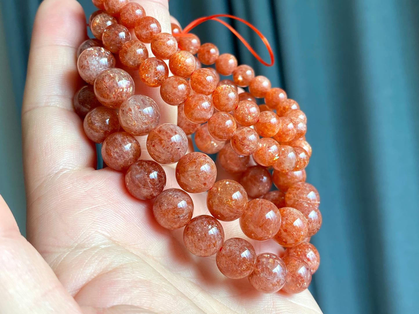 High Quality Sunstone  healing crystal，with rainbow inside bead bracelet necklace 5mm,7mm,8mm,10mm