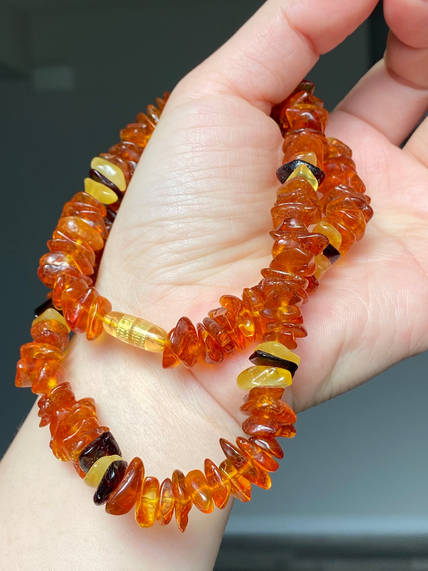 Made Friend Price Natural Genuine Baltic Amber Big Nuggets chips Mixed Color  Irregular Bead Necklace