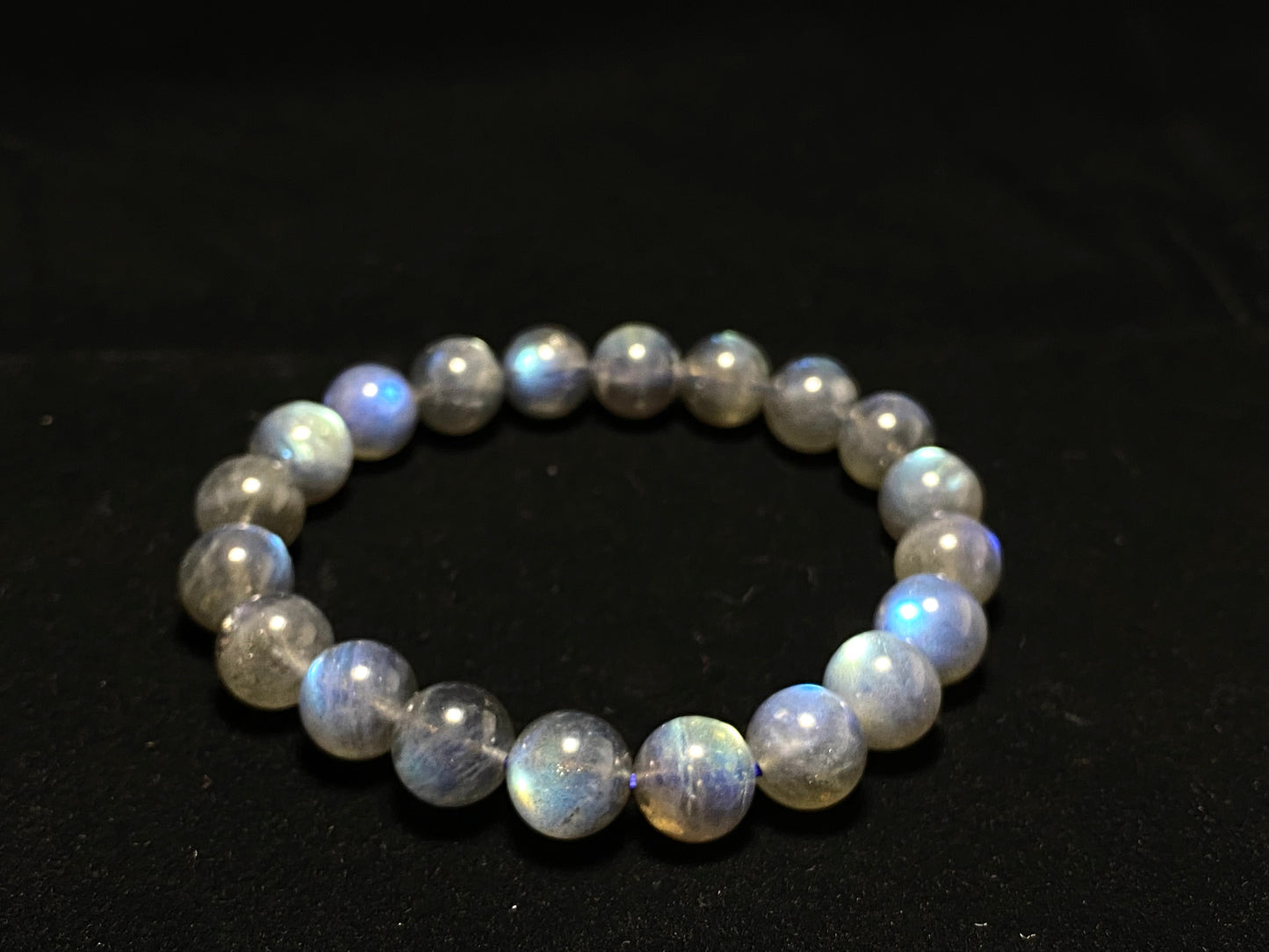 AAAAA grade Natural gray Labradorite moonstone round bead bracelet 8mm 9mm 10mm 11mm