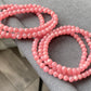 Top High Grade Ice Rhodochrosite,Less white more clear Rainbow cat eye fire smooth round Bracelet
