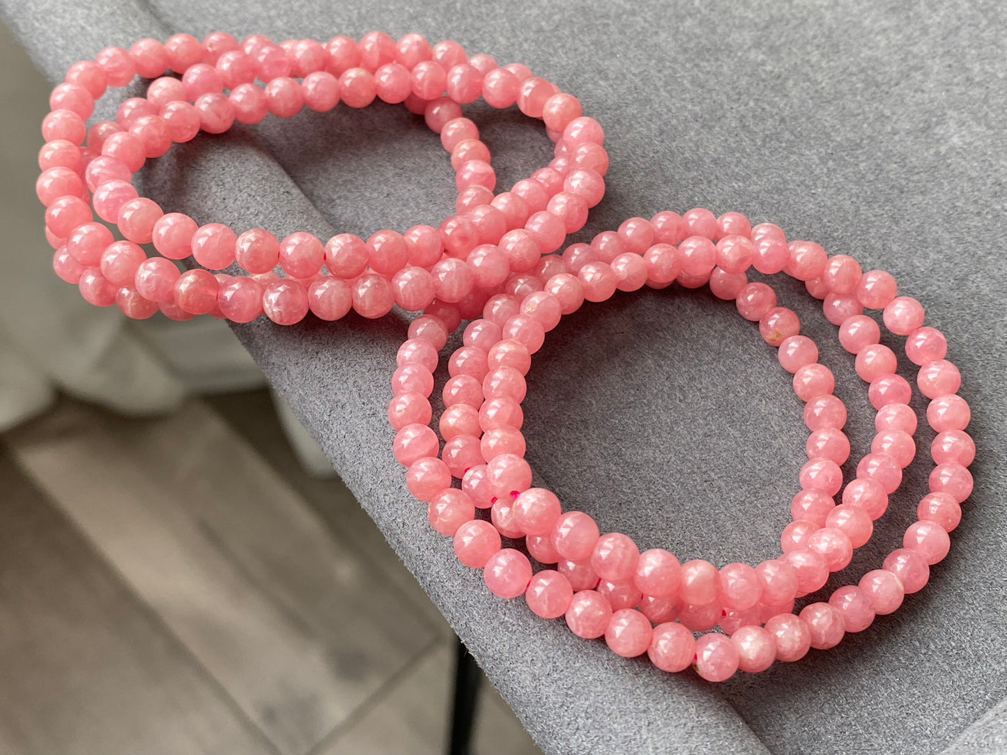 Top High Grade Ice Rhodochrosite,Less white more clear Rainbow cat eye fire smooth round Bracelet