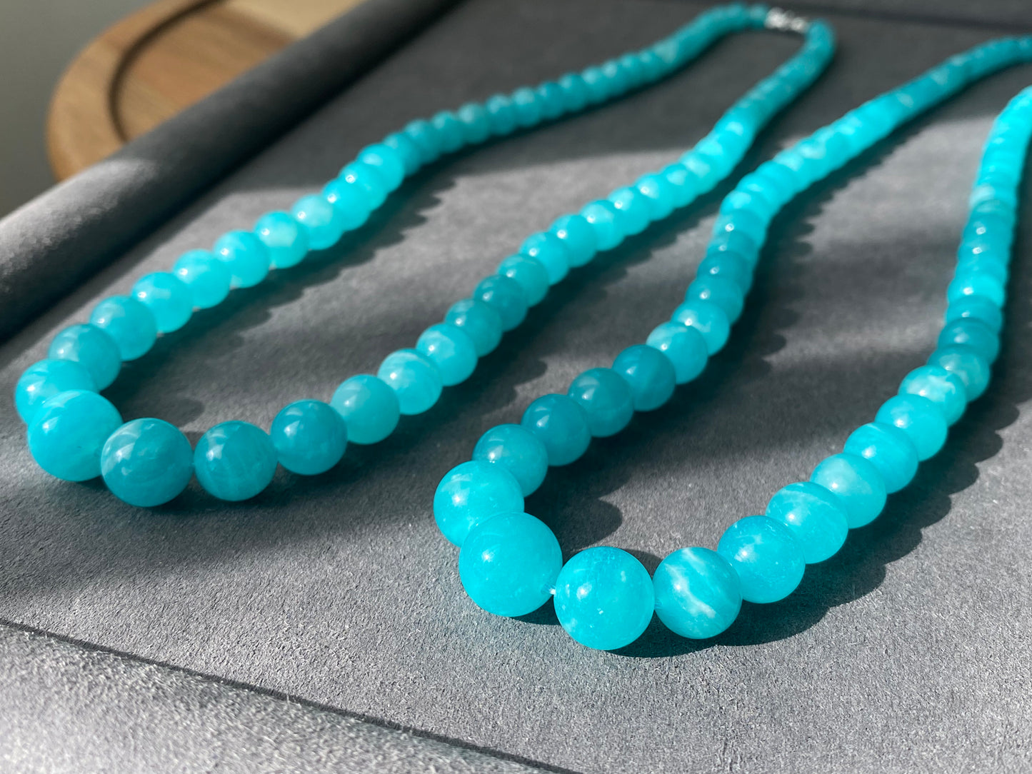 Natural Amazonite stone, Energy Protection Strength Yoga Crystal Round Mixed size Bead Necklace