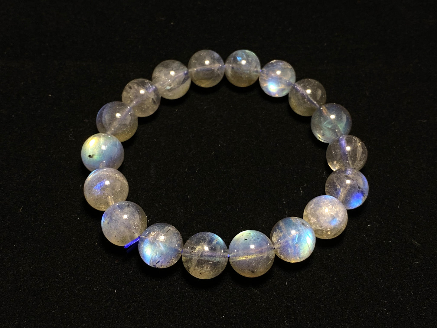 A grade Natural gray Labradorite moonstone round bead bracelet 7MM 10mm