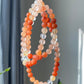 6MM/21.25 Inches Long Natural Red Rutilated Quartz Gradient Change,Rabbite Hair Crystal Round Beaded triple Wrap Bracelet,Necklace
