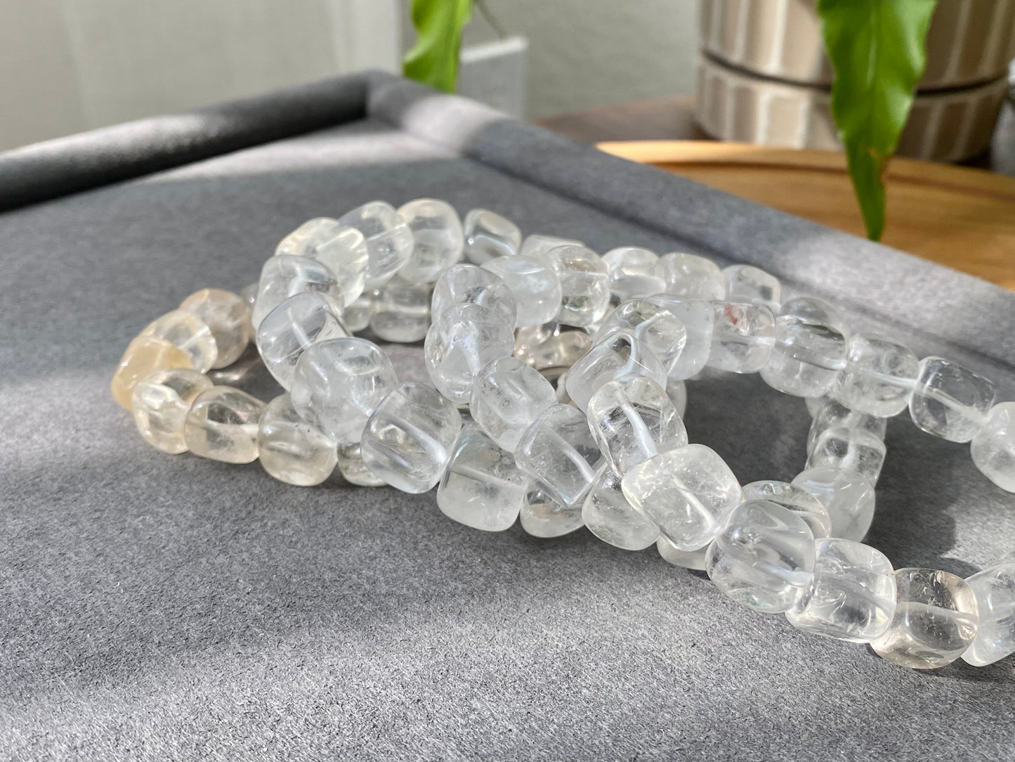 AAA Grade Natural Loaf Sugar cube shape White Crystal Rock crystal White Qaurtz Bead Bracelet