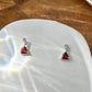 you are the love one heart shape garnet dangle drop earring
