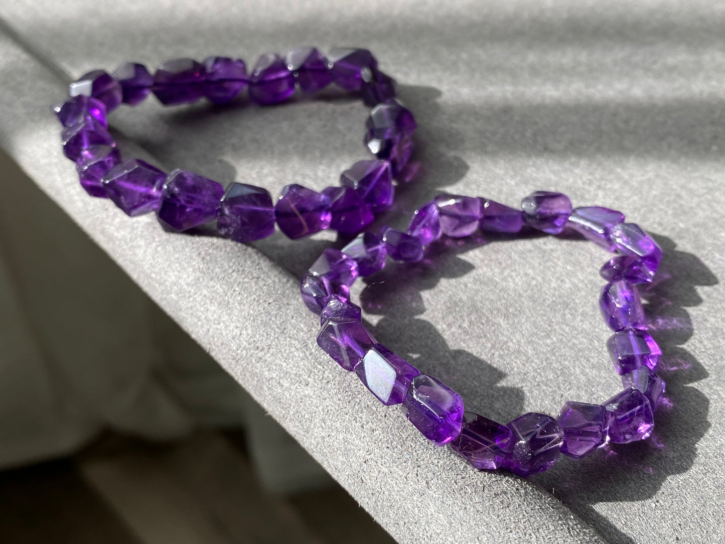 Rare Natural Hight Grade Dark Purple Amethyst,Deep purple Irregular Nugget Bead Bracelet