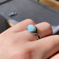 Genuine Natural Larimar Raw Larimar statement gemstone oval shape women men ring