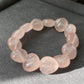 AAA high quality Rose quartz puffy heart shape bracelet bead grapefruit pink