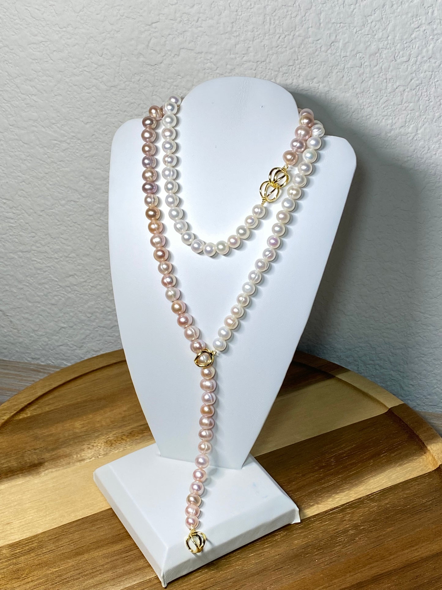 multiple way to wear natural fresh water pearls bead necklace long pendant necklack