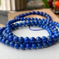 Natural High Grade less White More Blue Lapis Lazuli gemstone earless Anxiety Stress Relief Bracelet，Emotional Healing 5MM/9MM
