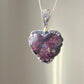 Natural High Rare Grade Purple Pink Sugilite Heart Shape  Mid-century Sterling Silver Pendant