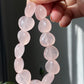 AAA high quality Rose quartz puffy heart shape bracelet bead grapefruit pink