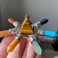 Energy Generator with seven kind Quartz, Tiger eye,Turquoise,Amethyst gemstone Orgonite  Pyramid Reiki Chakra Healing Gift,EMF Protection