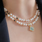 Natural Freshwater pearls with faceted Black Spinel 14K gold filled Handmade Necklace,gift for her, gift for him