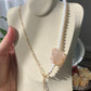 Natural Freshwater pearls rose quartz with sakura agate bunny rabbit 14K gold filled box multiple use necklace