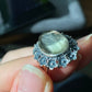 Natural Polished Libyan Desert Glass,Libyan Gold Tektite Sterling silver Mid Century Modern Vintage setting Oval shape Adjustable Ring
