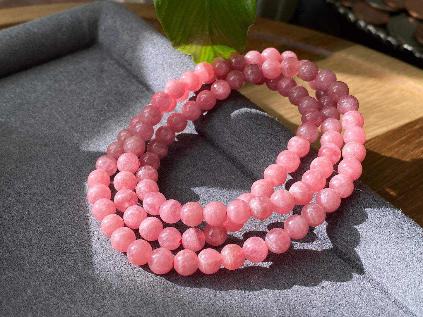 Top High Grade Ice Rhodochrosite,Less white more clear Rainbow cat eye fire smooth round Bracelet