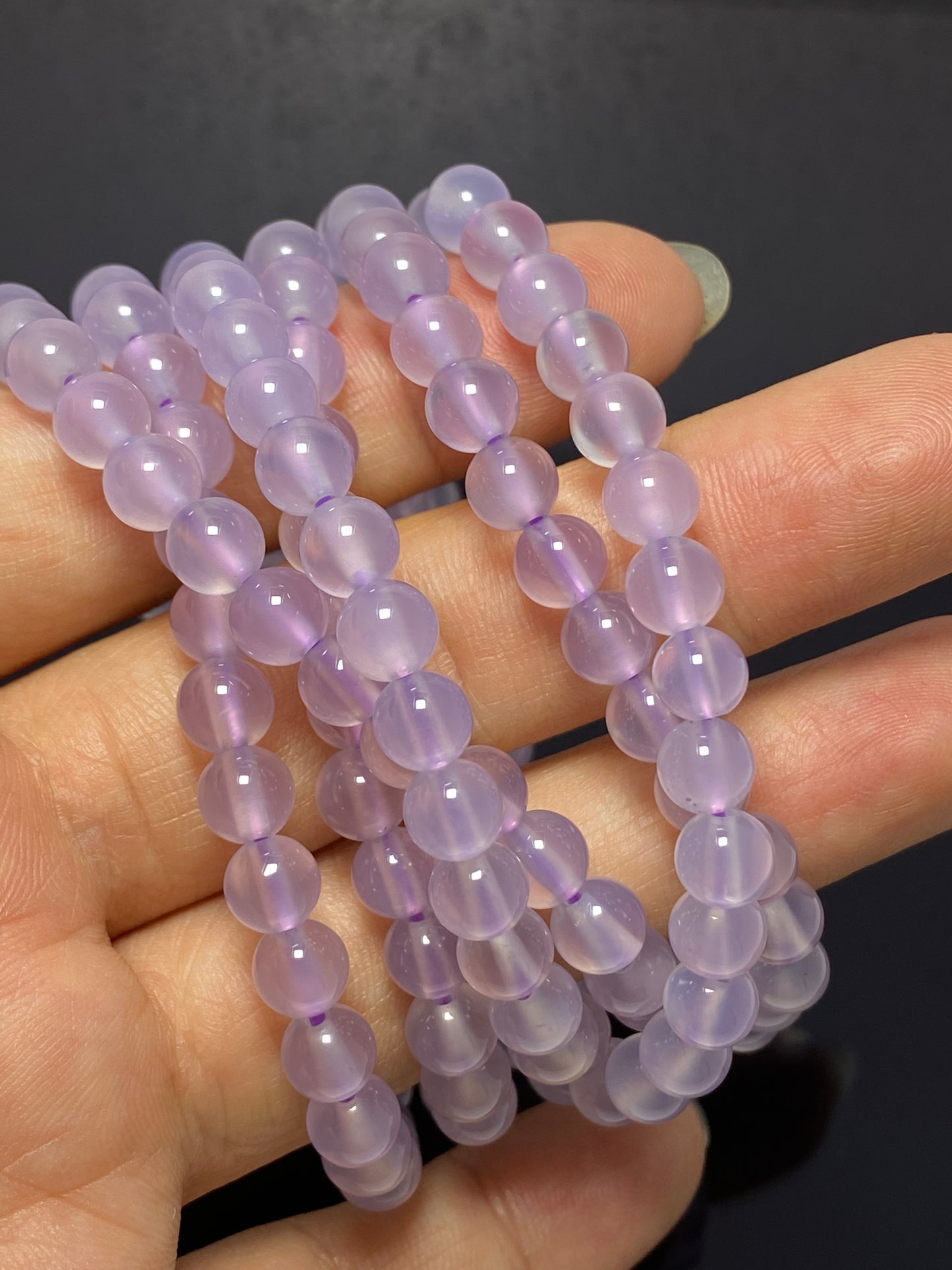 AAAA grade Purple (grape) chalcedony gemstone bead Lavender Lilac 6MM bracelet