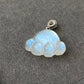 Sri Lanka Natural Moonstone blue Fire illuminate Labradorite Cat Paw Sterling silver pendant with leather necklace