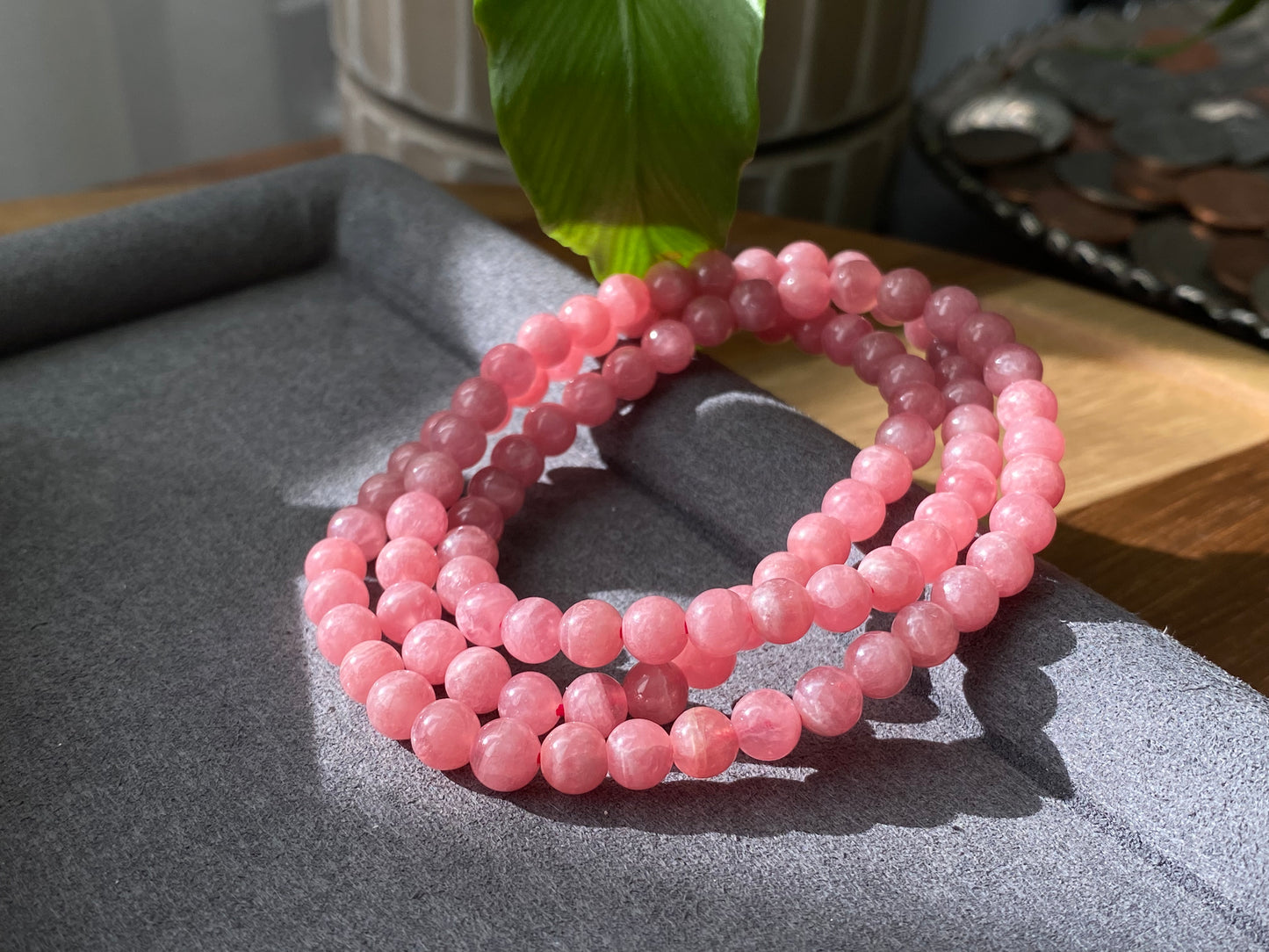 Top High Grade Ice Rhodochrosite,Less white more clear Rainbow cat eye fire smooth round Bracelet