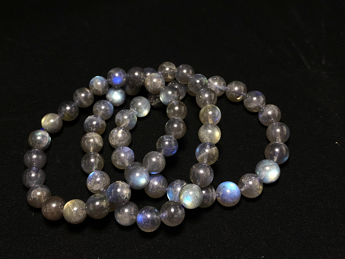 AAAAA grade Natural gray Labradorite moonstone round bead bracelet 8mm 9mm 10mm 11mm