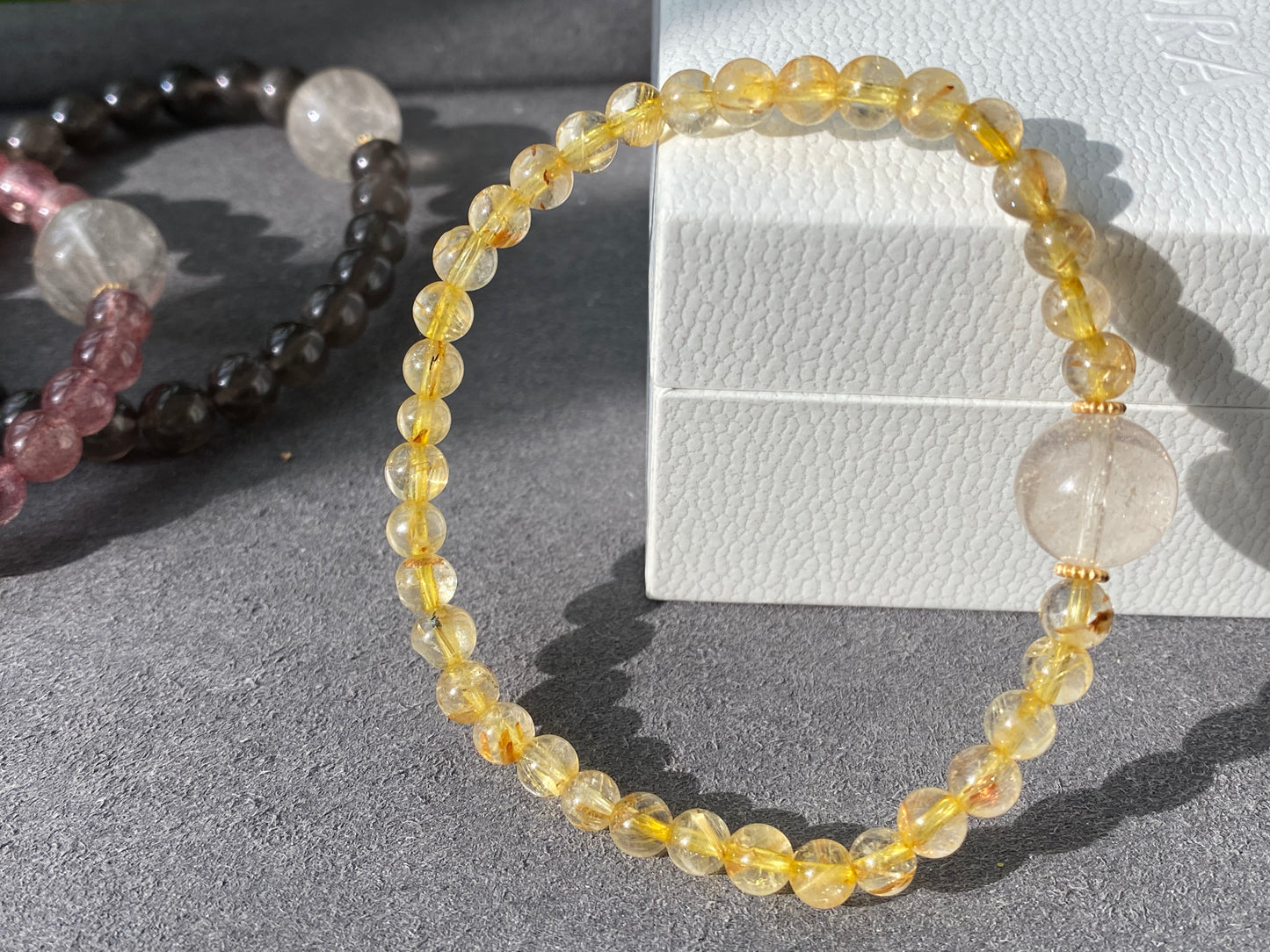 “Love Surround”Natural Tourmaline,Cordierite,Iolite,Aquamarine,Strawberry quartz,Citrine,Rutilated Quartz,Kunzite Couples Bracelet,Valentine's Day Gift