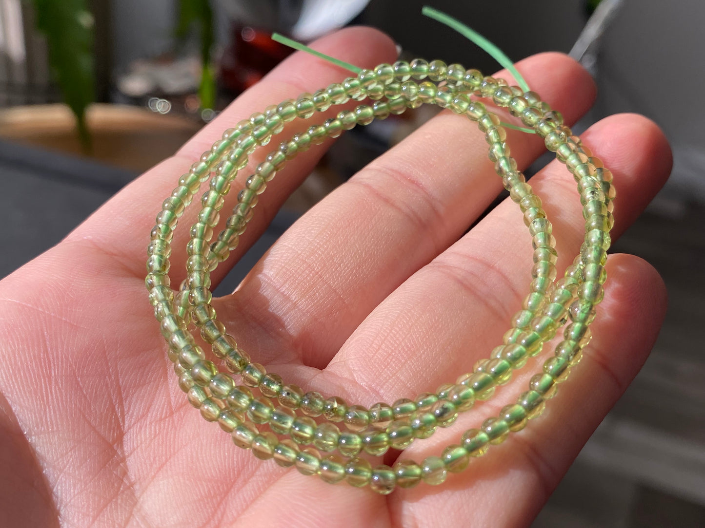 Natural Faceted super High Grade Moonstone,Prehnite Triple Wrap Bracelet,Long Choker Necklace 3mm