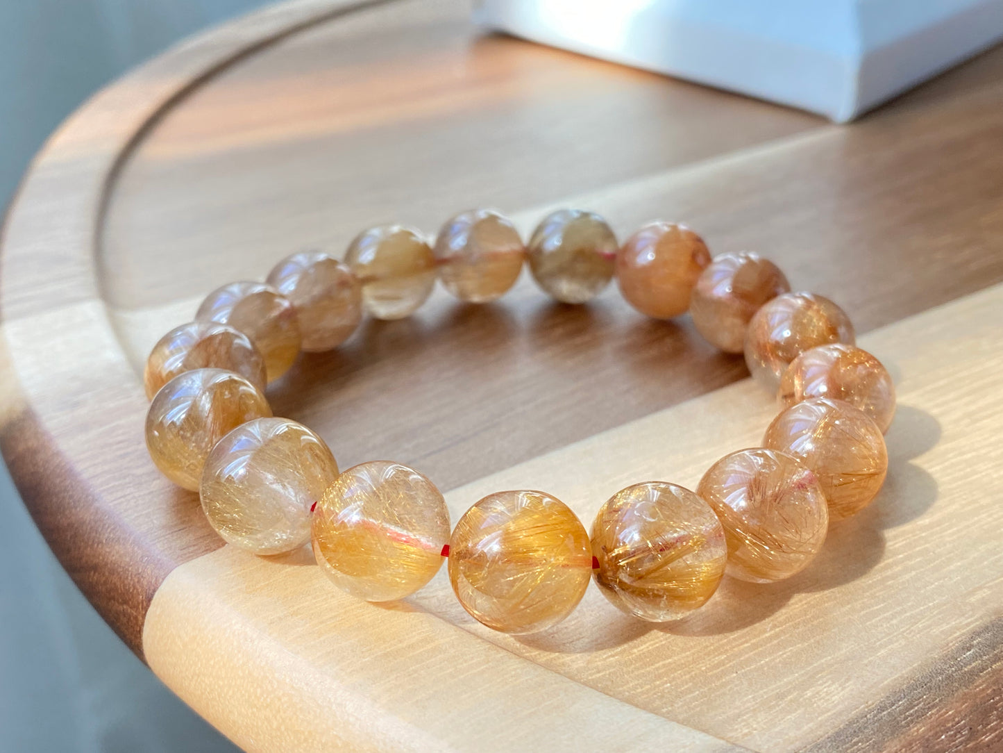 Top Grade Latte gold Coffee Rutilated Quartz,  wealth, health,block bad energies round bead bracelet 10mm,12mm,13mm