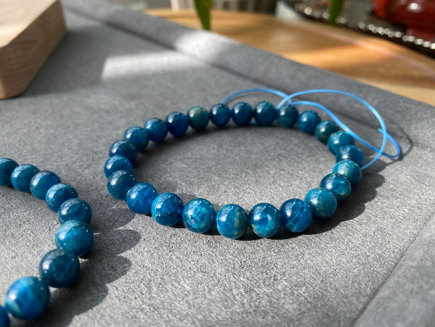 AAAA Grade Genuine Natural Blue Apatite Gemstone Moroxite ,Blue APATITE Crystal Bracelet 7mm/8mm