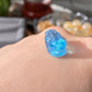 Hand carve Dark Blue Aquamarine with nice polished Pixiu brave troops Sterling silver necklace Pendant