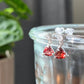 you are the love one heart shape garnet dangle drop earring