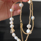 Natural Freshwater pearls baroque stone lotus ins style handmade Necklace, gift for her