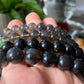 Natural Cintamani Saffordite Tektite Bracelet, wishing stone, Saffordite Tektites, Arizona Tektitest polished round bead bracelet