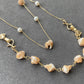 Natural Brown mother of pearls 14K gold Bracelet and Necklace set,it can Link to be long Necklace