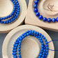 Natural High Grade less White More Blue Lapis Lazuli gemstone earless Anxiety Stress Relief Bracelet，Emotional Healing 5MM/9MM