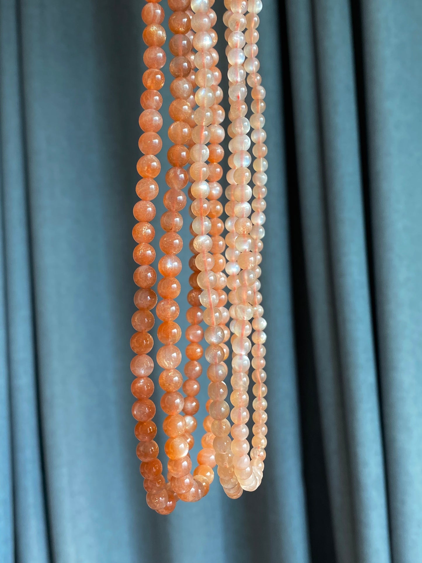 High Quality Sunstone  healing crystal，with rainbow inside bead bracelet necklace 5mm,7mm,8mm,10mm