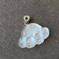 Sri Lanka Natural Moonstone blue Fire illuminate Labradorite Cat Paw Sterling silver pendant with leather necklace