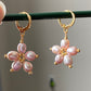 Trendy Natural lovely Freshwater pearls daisy flower shape drop dangle earring，handmade earring, gift for her