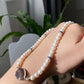 Almost Round Natural Pearls with Black mother of pearls Vintage Multiple Use Choker Necklace