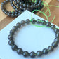 Natural Cintamani Saffordite Tektite Bracelet, wishing stone, Saffordite Tektites, Arizona Tektitest polished round bead bracelet
