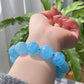 AAAA Natural Rare High Grade Aquamarine smoothie Round Gemstone Bead Bracelet,lovely Blue,handmade Bracelet
