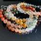 Natural Rainbow Rutilated  Quartz gemstone Fortune and Lucky  Healing bead bracelet