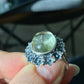 Natural Polished Libyan Desert Glass,Libyan Gold Tektite Sterling silver Mid Century Modern Vintage setting Oval shape Adjustable Ring