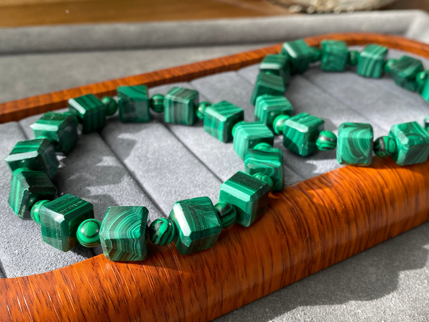 natural sugar cube square shape Inner Peace Malachite bracelet gift for everyone,handmade bracelet