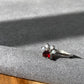 High grade Ruby Red Natural Garnet Heart shape zircon shinning cuty cat paw Ring everyday Ring